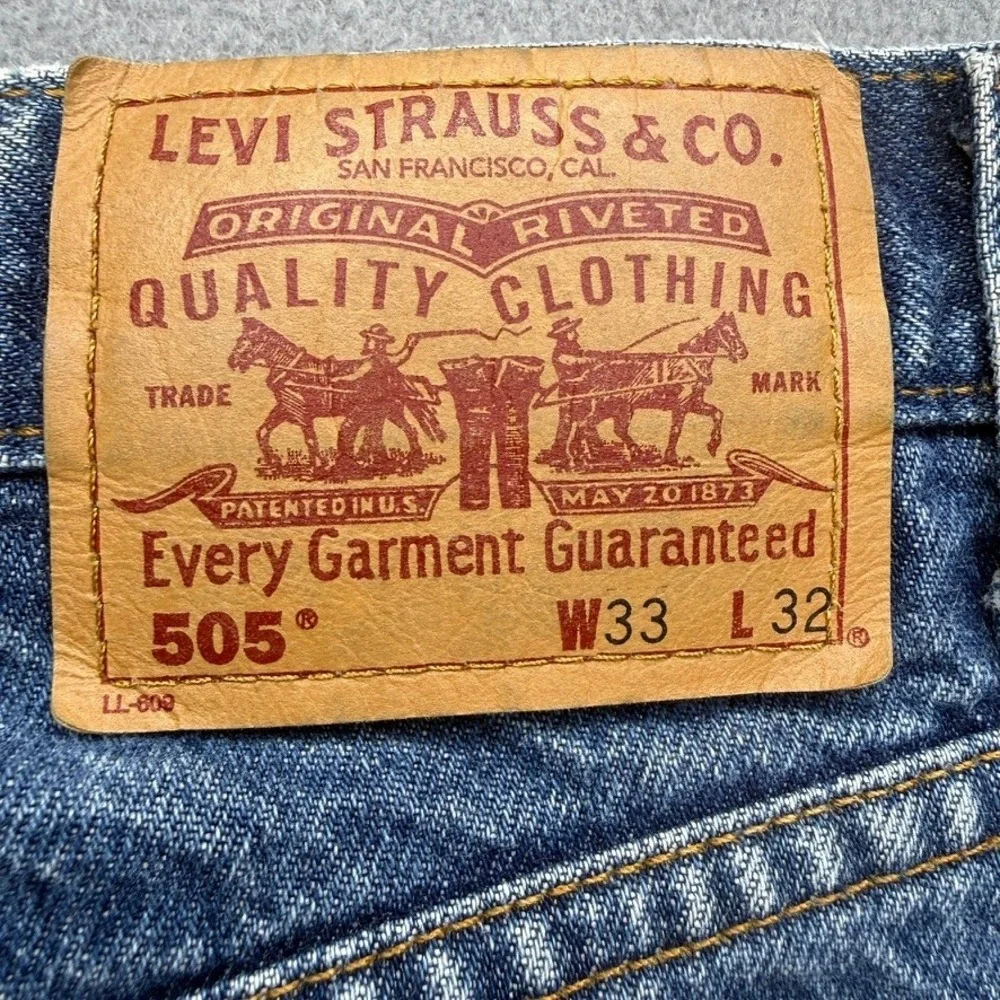 VTG Levis 505 Jeans Straight Leg 33x32‎ (FIT 32/31) Blue Denim 90s Retro Classic